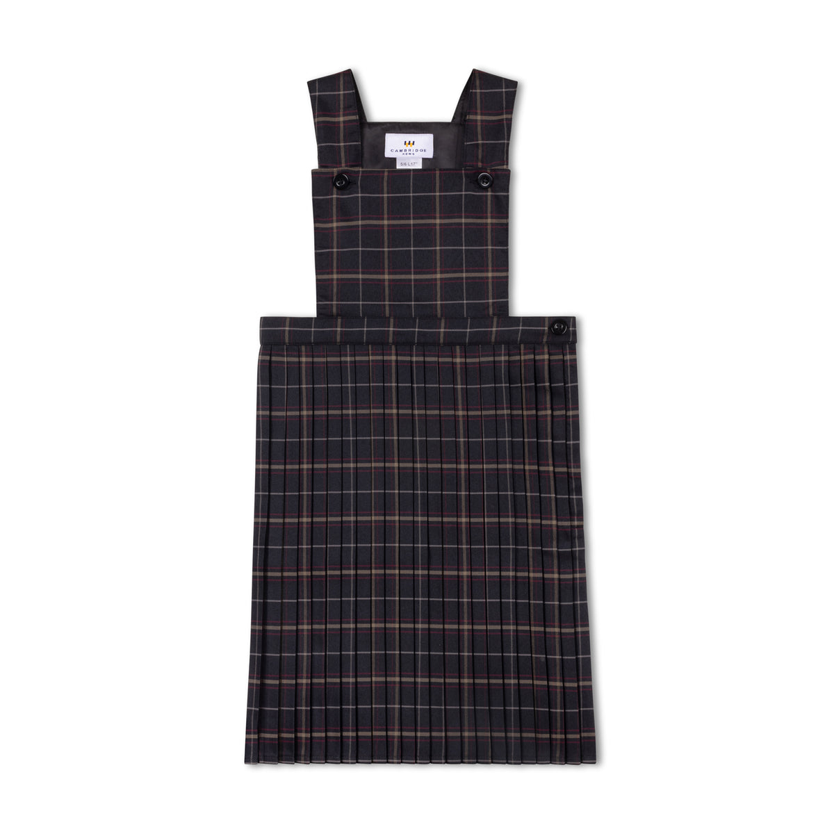 Black Maroon Beige Plaid Jumper - Narrow Pleat