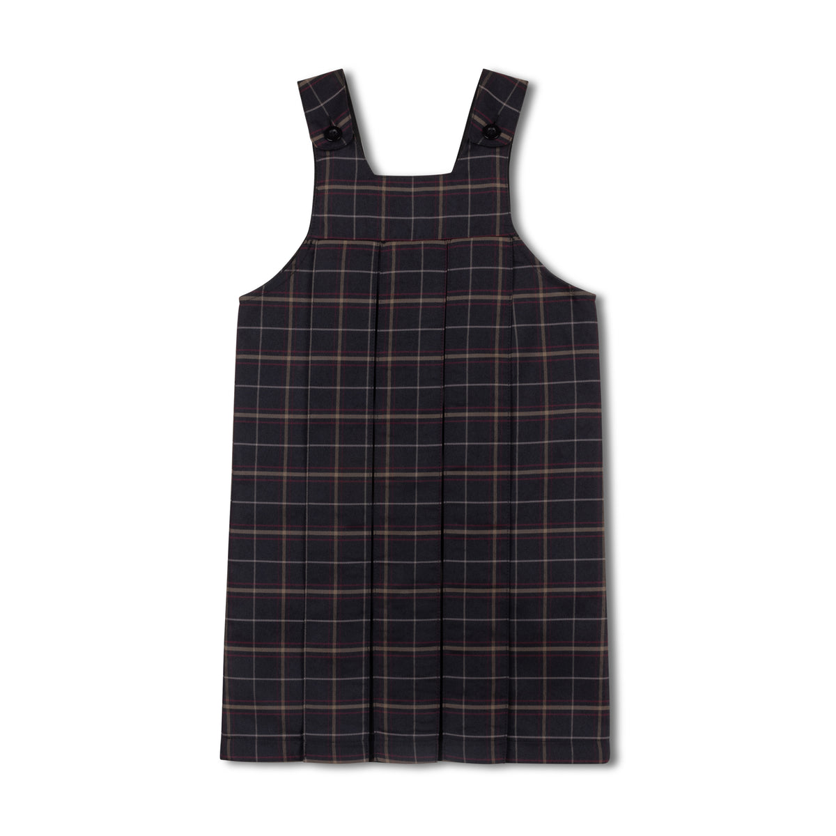 Black Maroon Beige Plaid Jumper - High Waist