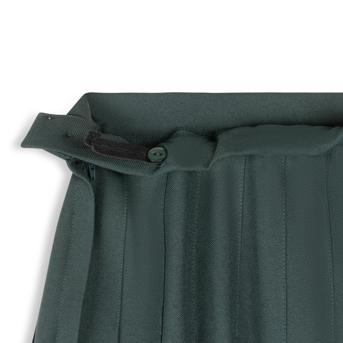 Bottle Green - Permanent Pleated Skirt - Wide Pleats