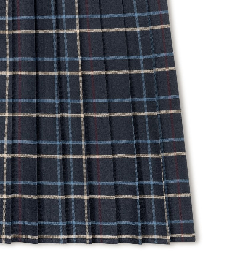 Blue Wine Beige Multi Plaid Skirt