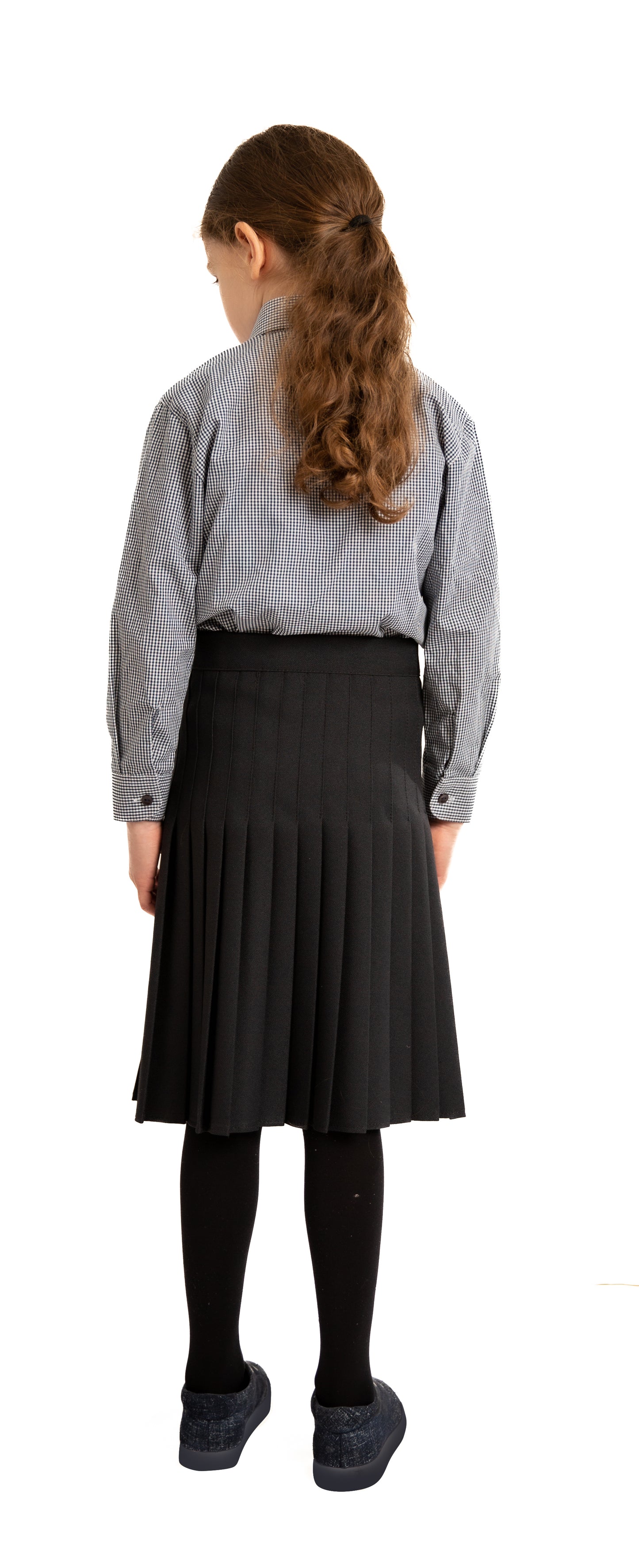 A Star Narrow Permanent Pleated Skirt - Navy