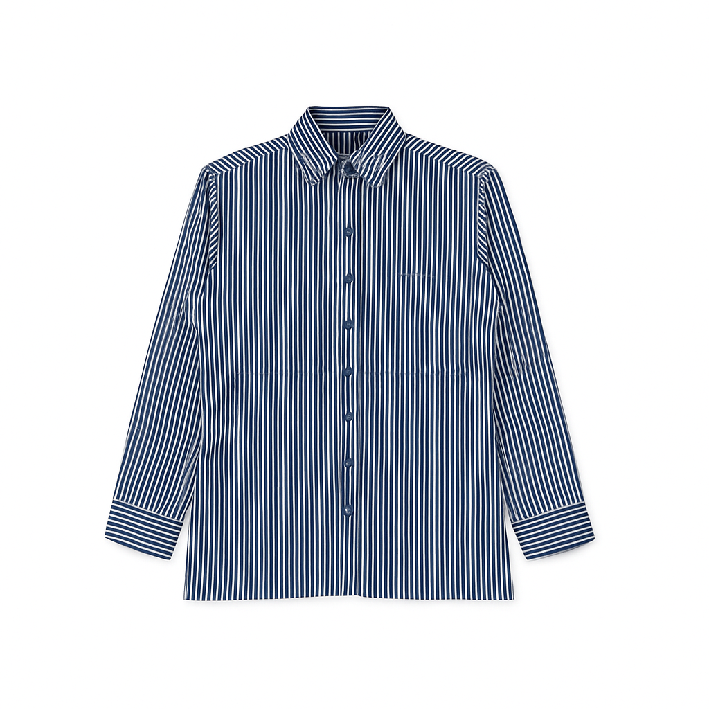 Navy & White Striped Shirt