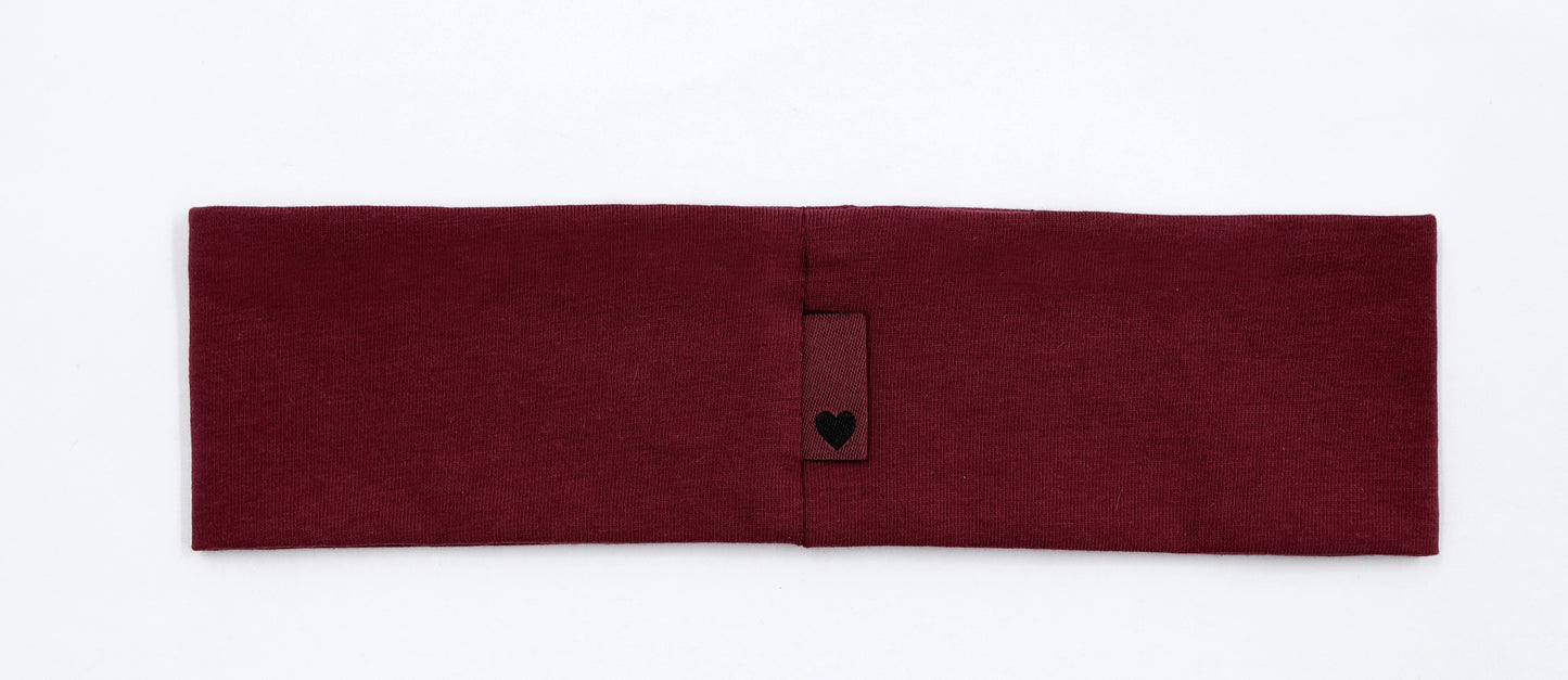 Miss Plaid - Burgundy Embroidered Sweatband