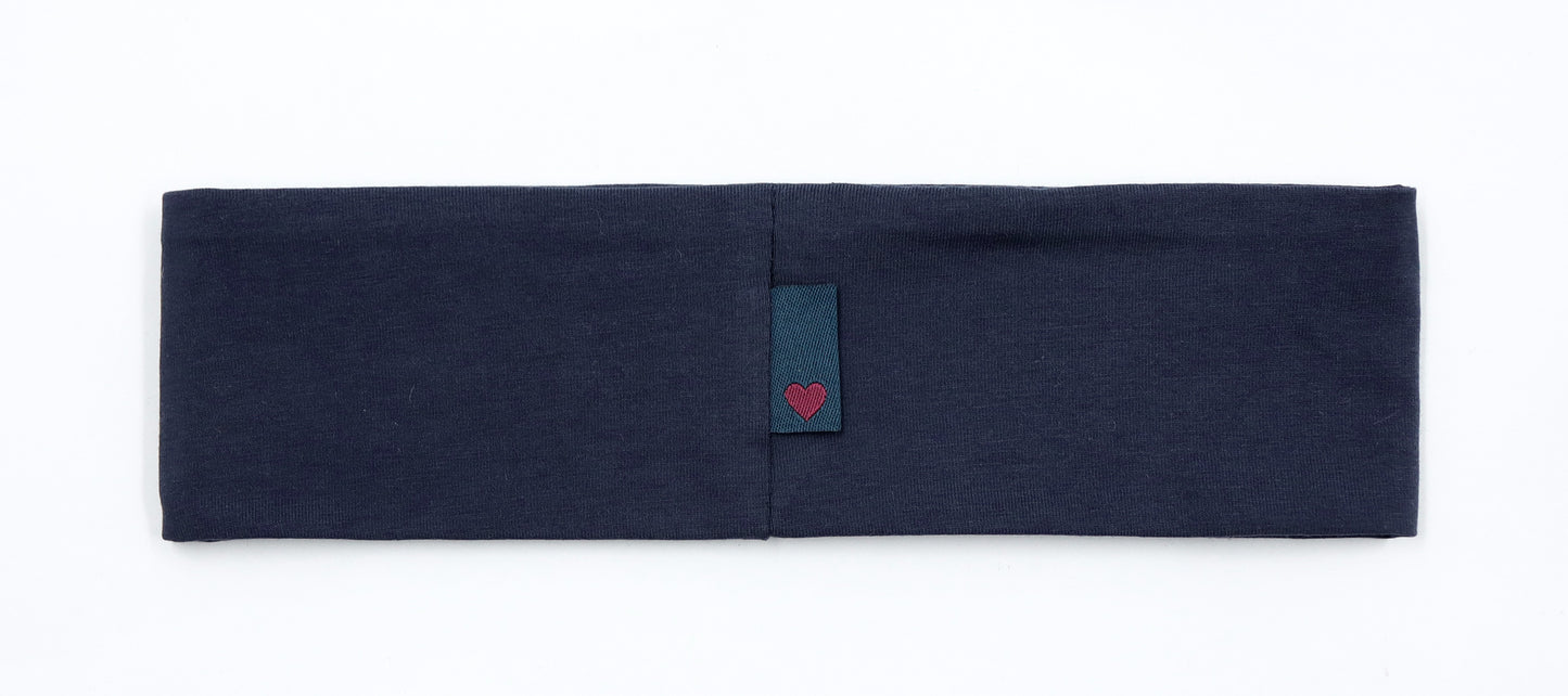 Miss Plaid - Navy Embroidered Sweatband