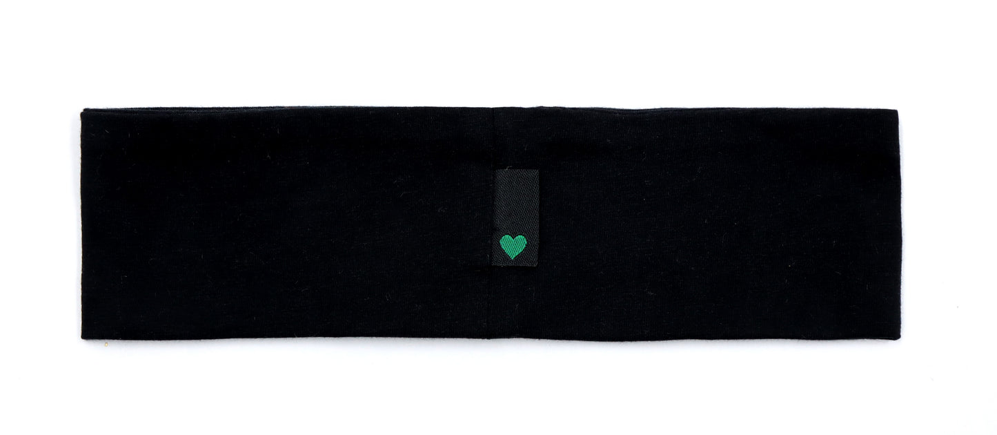 Miss Plaid - Black Embroidered Sweatband