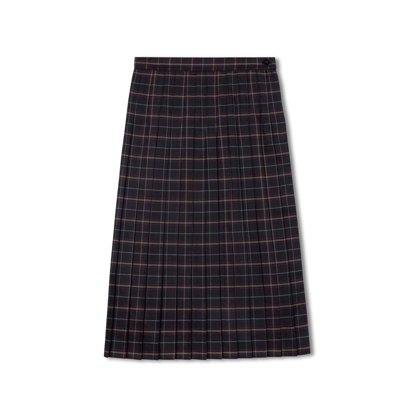 Maroon Beige Plaid Skirt