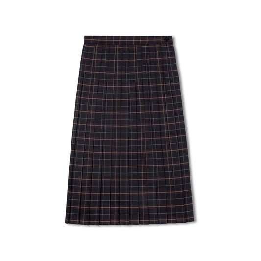 Maroon Beige Plaid Skirt