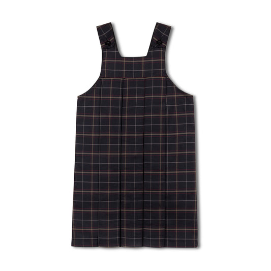 Black Maroon Beige Plaid Jumper - High Waist
