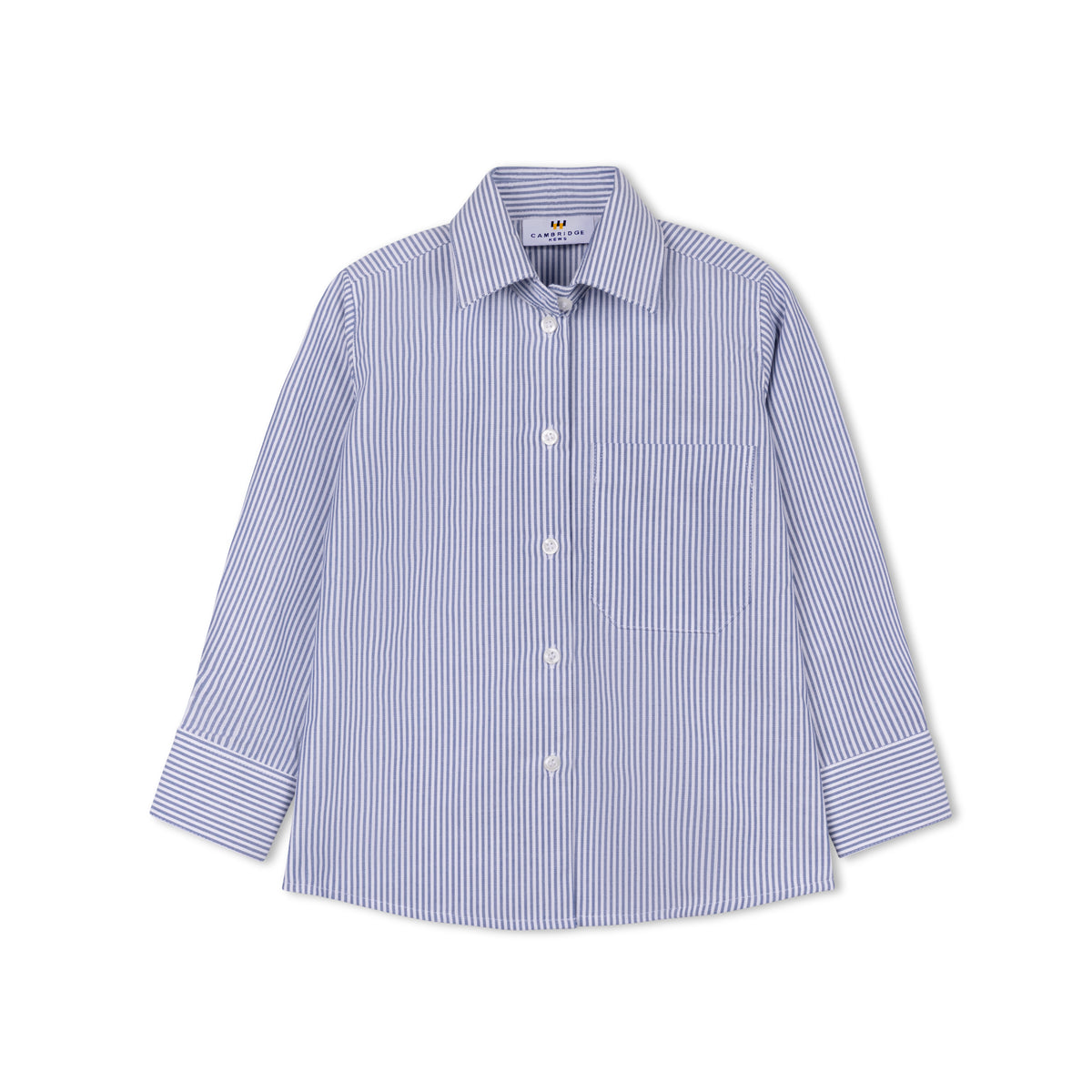 Blue & White Striped Shirt - Polyester