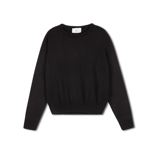 Black Crew Neck Sweater - Thick