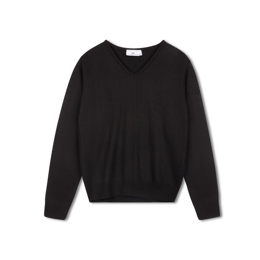 Black v neck sweater - Thick