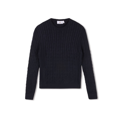 Cable Knit Sweater - Navy