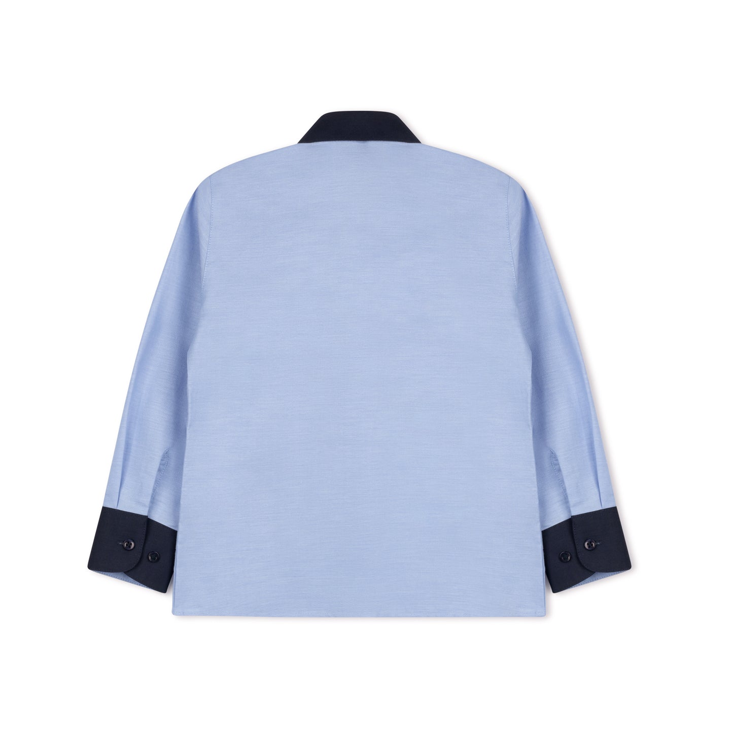 Light Blue Oxford Shirt with Navy Cuff & Collar