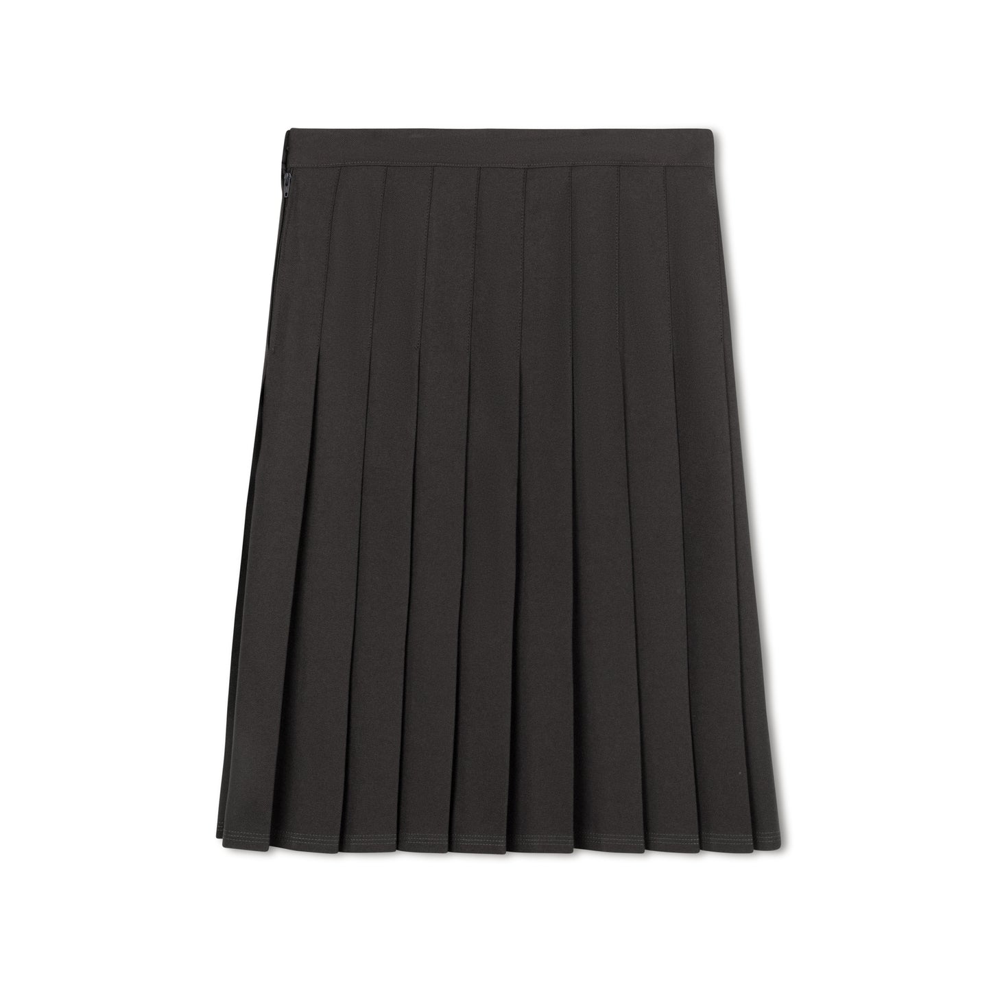 Grey - Cambridge Wide Pleat Skirt - Permanent Pleat