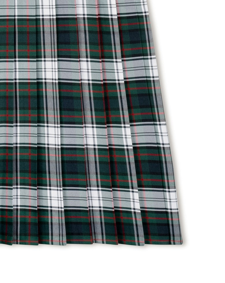 Green White Red Multi Plaid Skirt