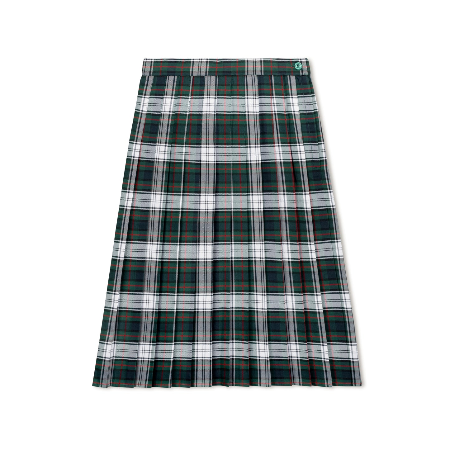 Green White Red Multi Plaid Skirt