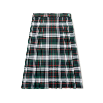 Green White Red Multi Plaid Skirt