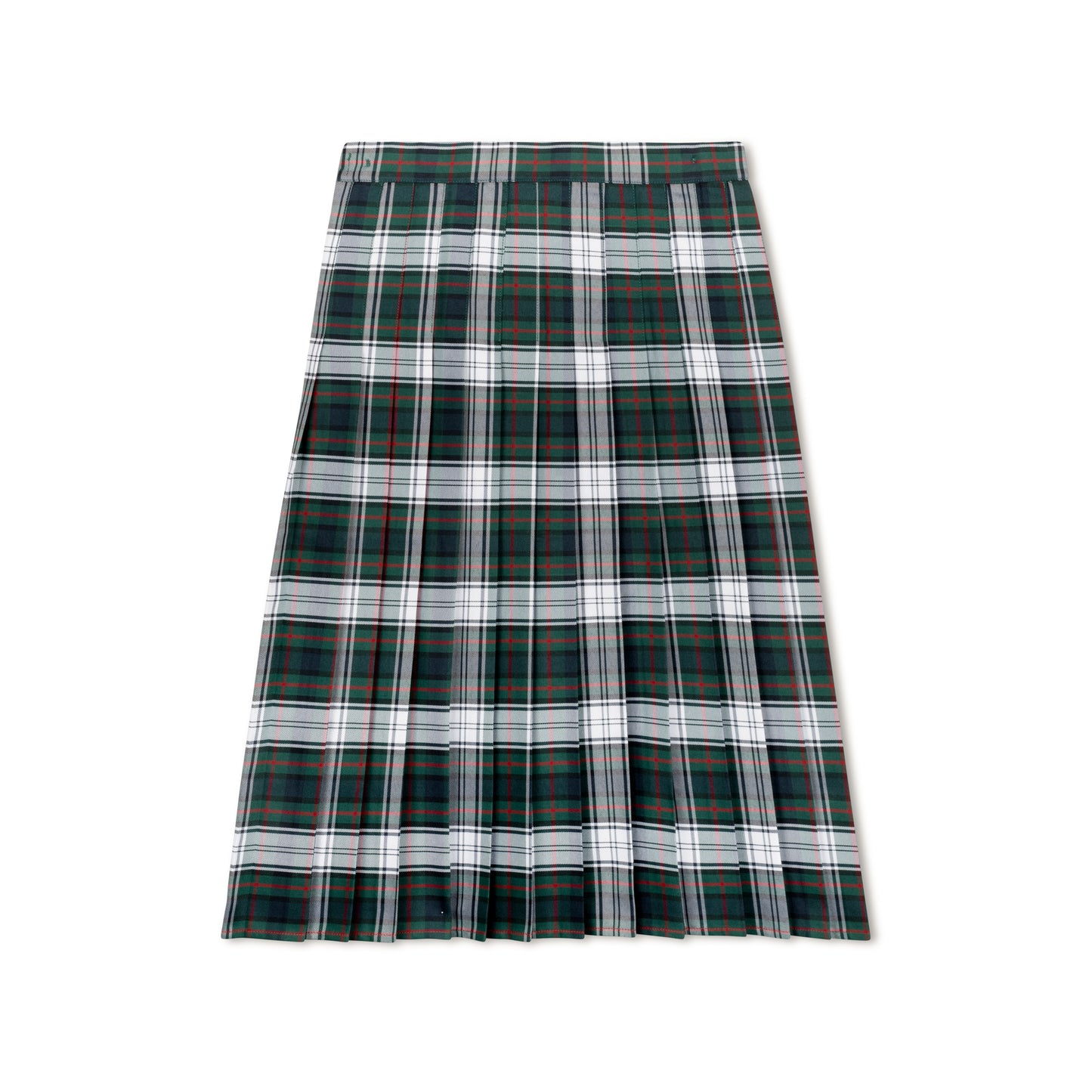 Green White Red Multi Plaid Skirt