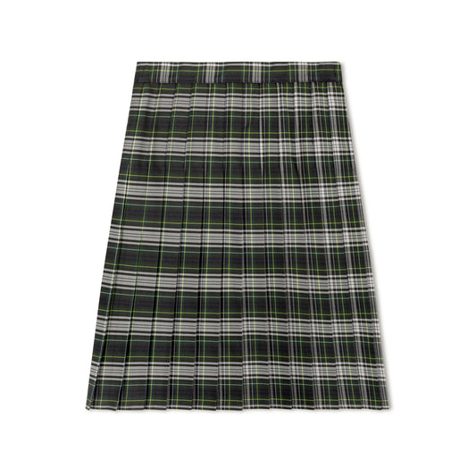 Green White Multi Plaid Skirt