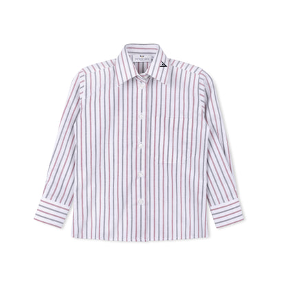 Wine Multi Striped Shirt with Satmar UTA logo