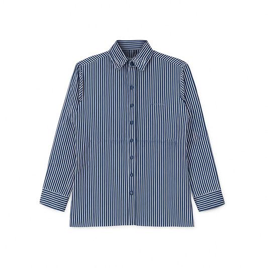 Navy & White Striped Shirt