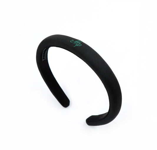 Miss Plaid - Black Logo Embroidered Headband