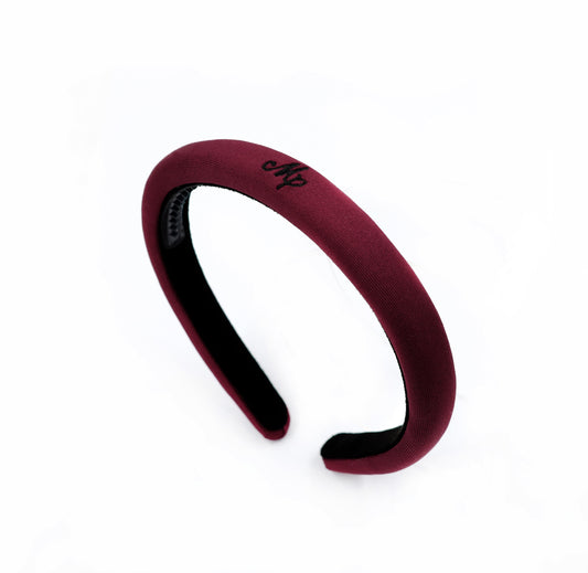 Miss Plaid - Burgundy Logo Embroidered Headband