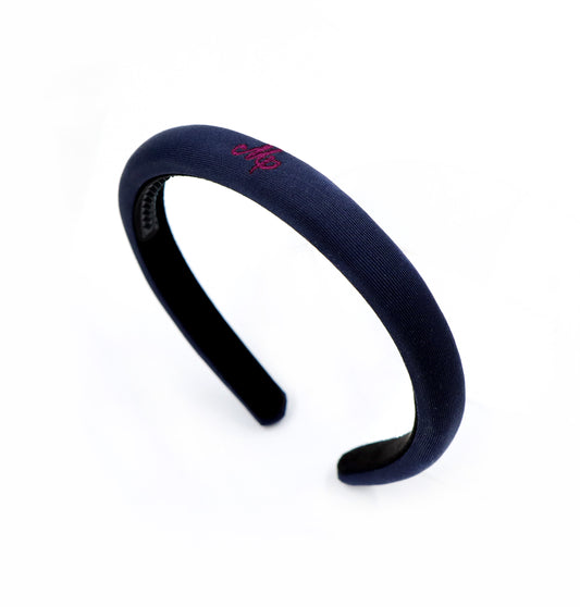 Miss Plaid - Navy Logo Embroidered Headband