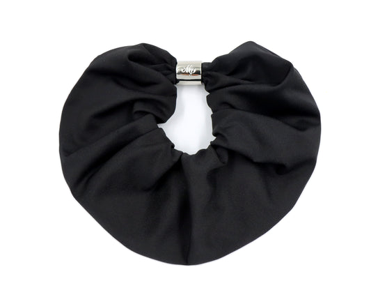Miss Plaid - Black Oversize Scrunchie